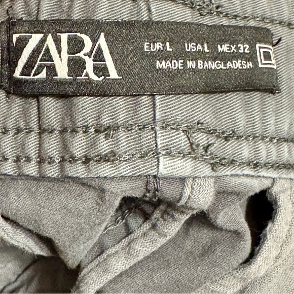 ZARA Gray Pull On Drawstring Waist Joggers size large - Picture 8 of 9